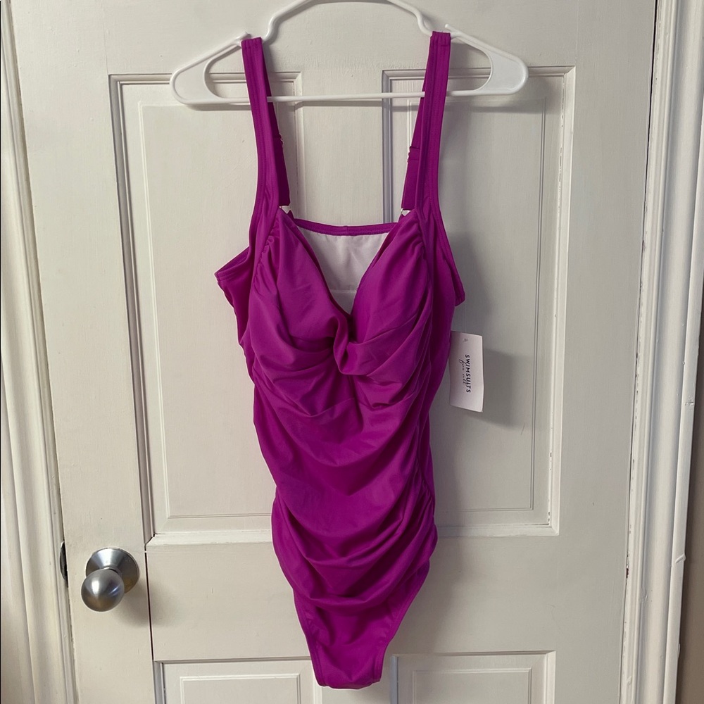 Swimsuits for All hot pink one piece swimsuit women’s plus size 22